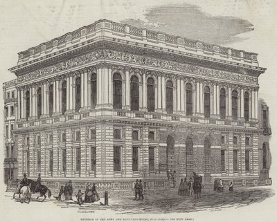 Exterior of the Army and Navy Club-House, Pall-Mall by J.L. Williams